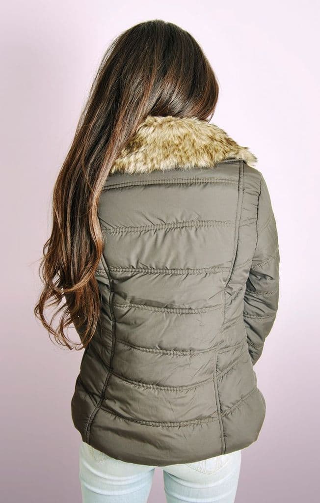 Detachable Fur Collar Padded Jacket